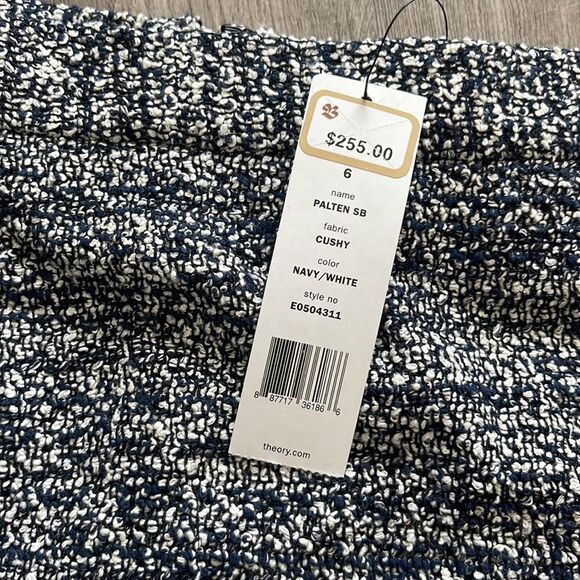 Theory Palten SB Navy/White Skirt size 6 NEW - Picture 2 of 5